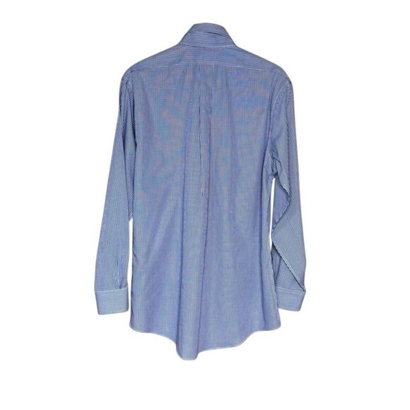 Brooks Brothers blue and white checkered long sleeve button up shirt size 15 1/2 - Picture 2 of 9
